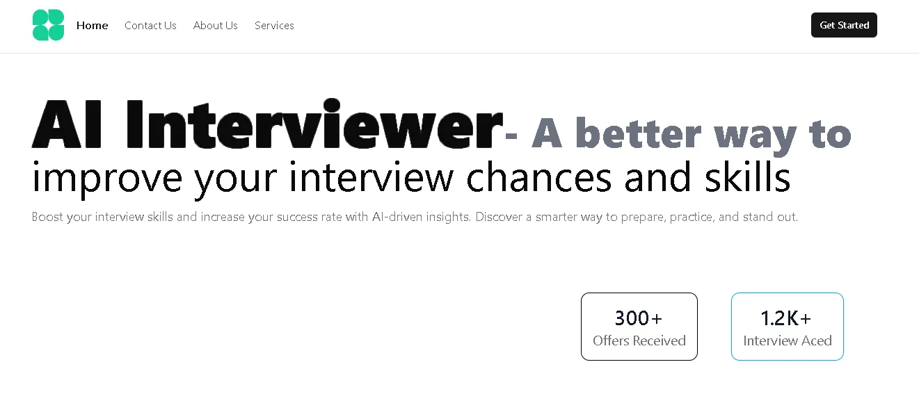 AI Interviewer platform showcasing a mock interview interface