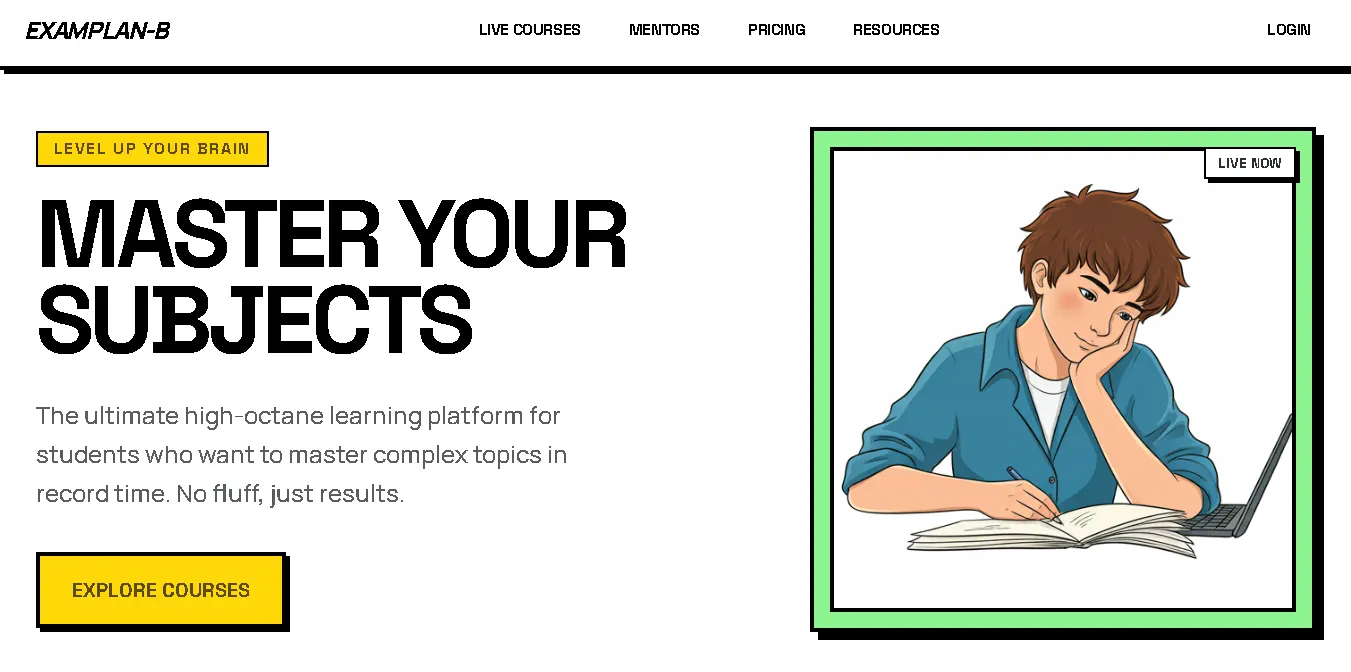 Examplan-B platform showcasing a smart learning management interface